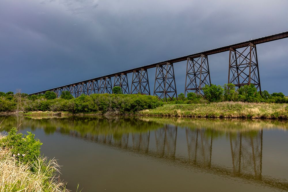 Hi-Line Railroad Bridge over the Sheyenne River in Valley City-North Dakota-USA art print by Chuck Haney for $57.95 CAD